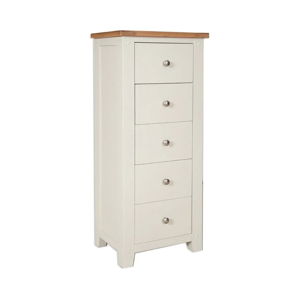 Melbourne Ivory Bedroom 5 Drawer Tall Chest