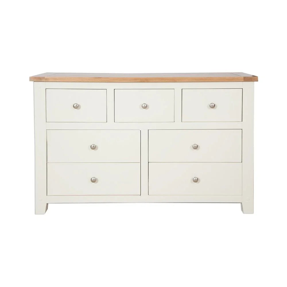 Melbourne Ivory Bedroom 7 Drawer Wide Chest