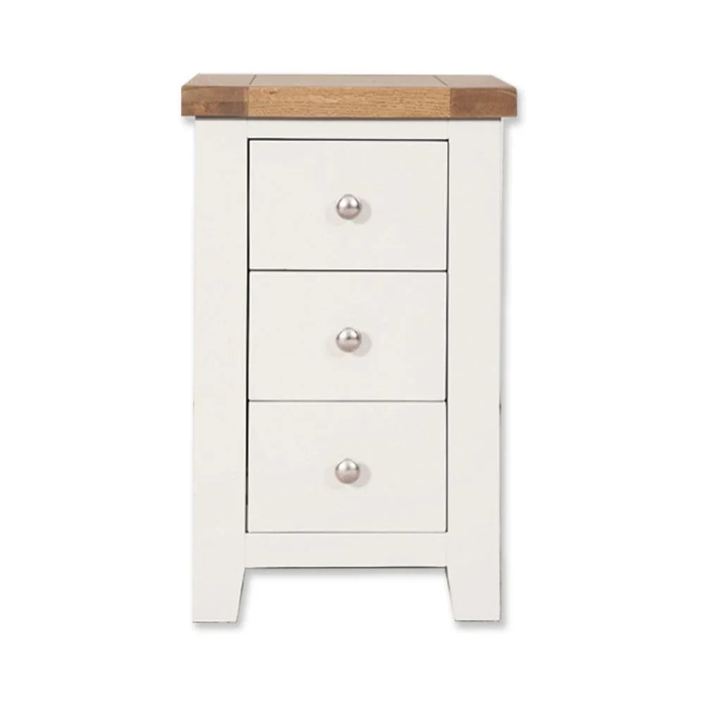 Melbourne White Bedroom 3 Drawer Bedside Cabinet