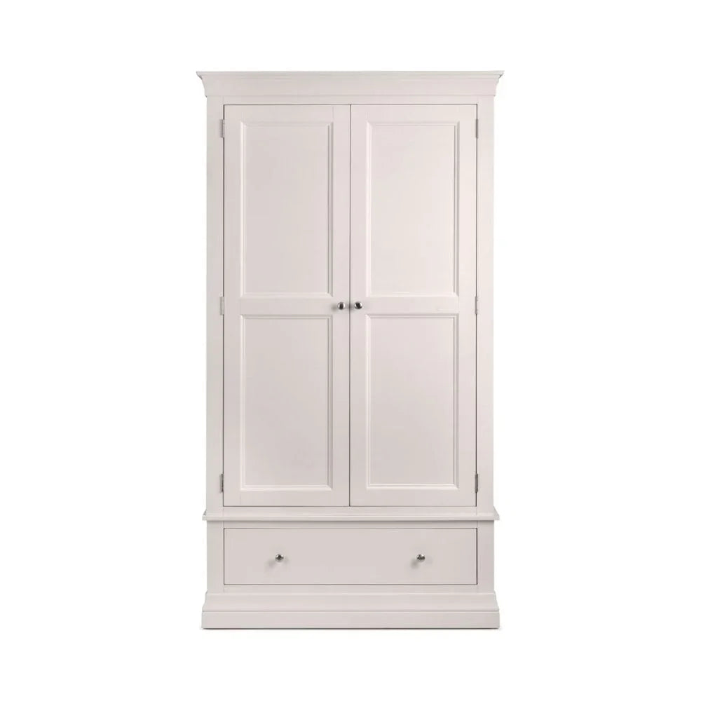 Clermont 2 Door 1 Drawer Wardrobe - Light Grey