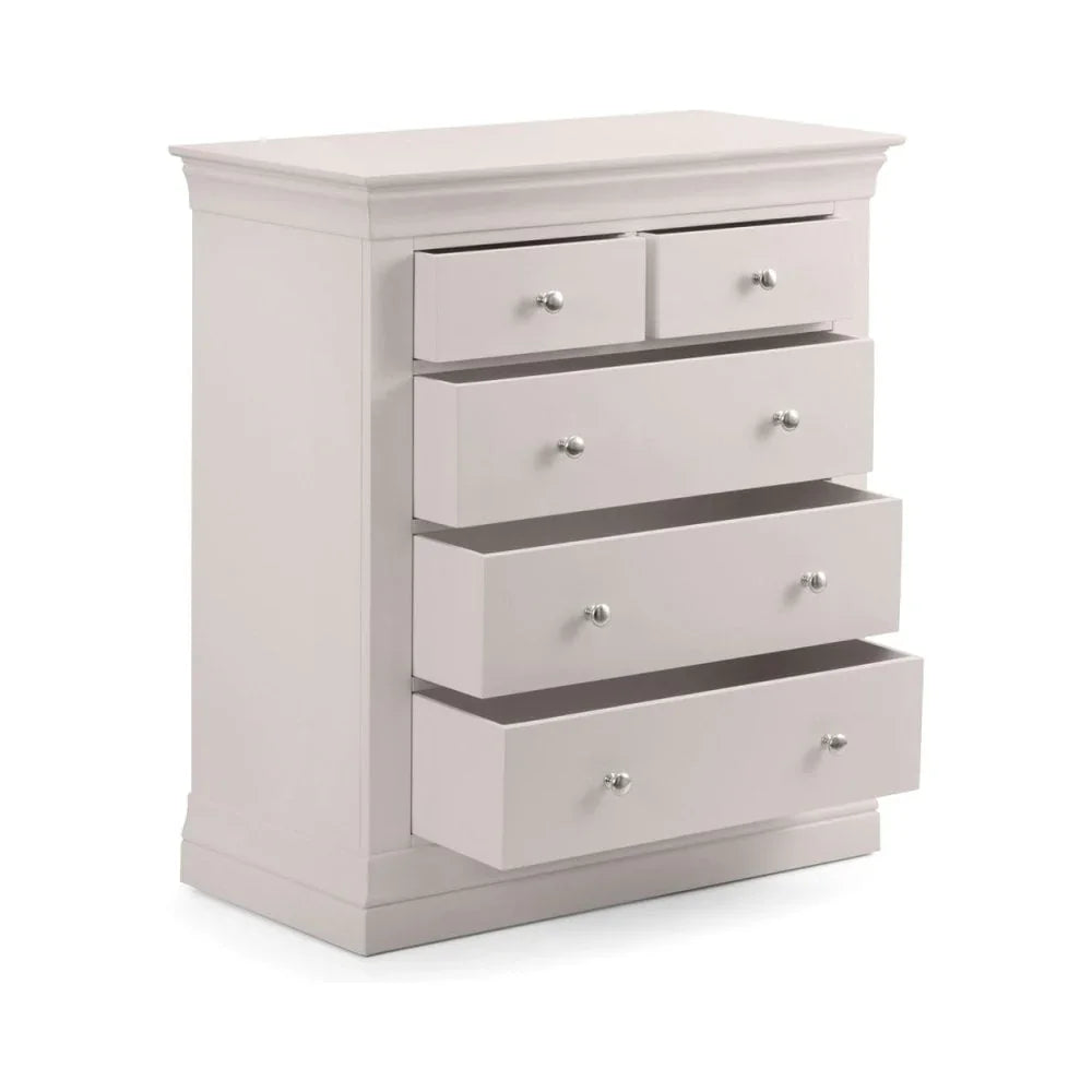 Clermont 3+2 Drawer Chest - Light Grey