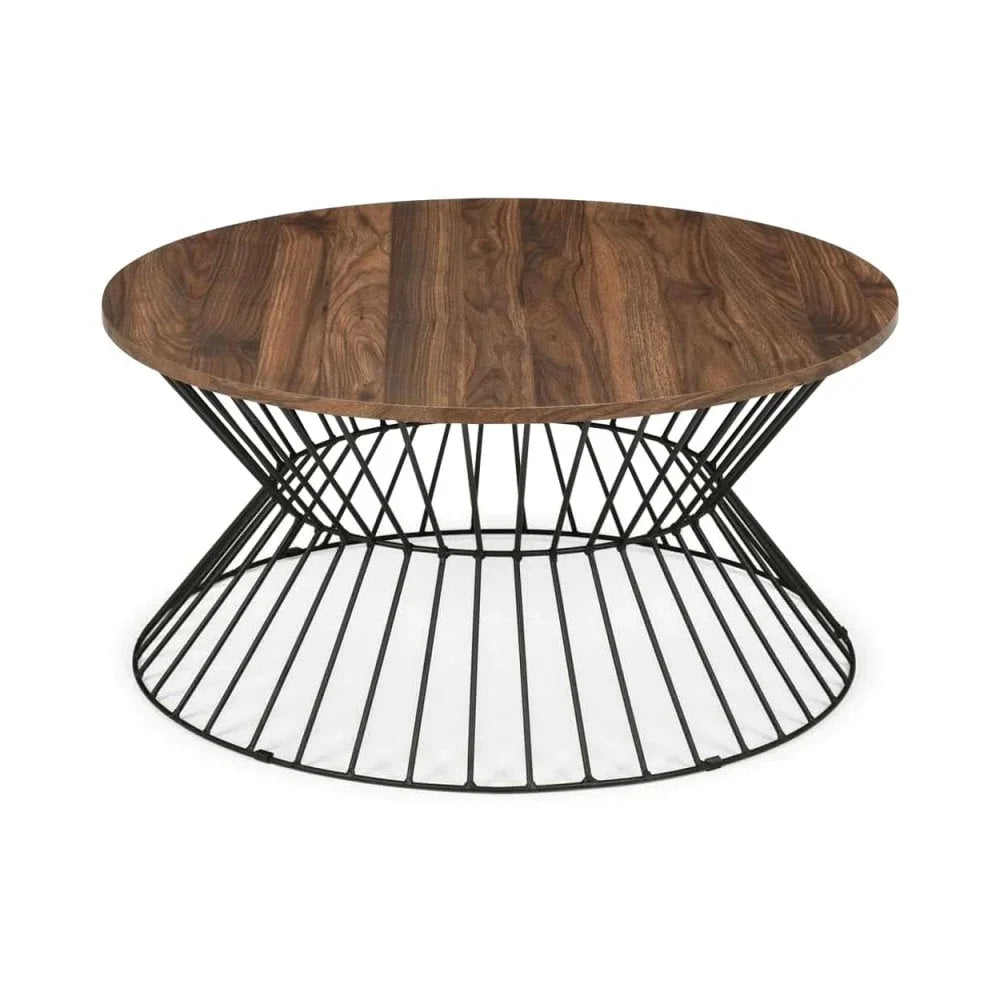 Jersey Round Wire Coffee Table - Walnut