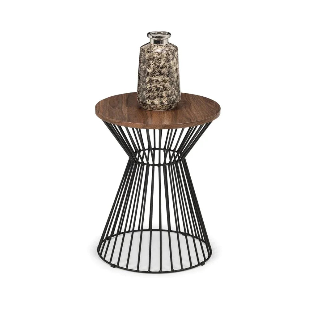 Jersey Round Wire Lamp Table - Walnut