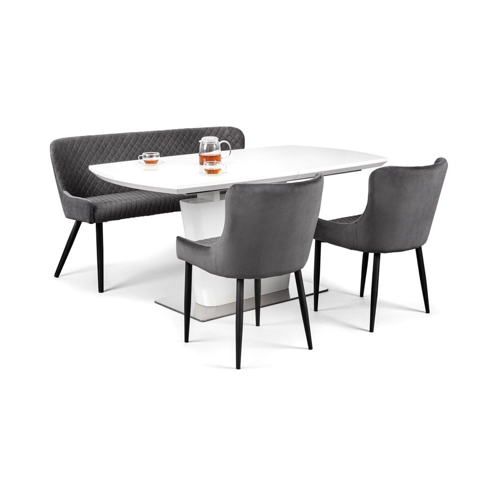 Luxe High Back Bench - Grey