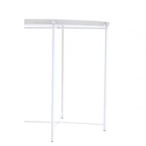 Bronzo Round White Side Table
