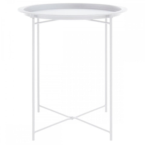 Bronzo Round White Side Table