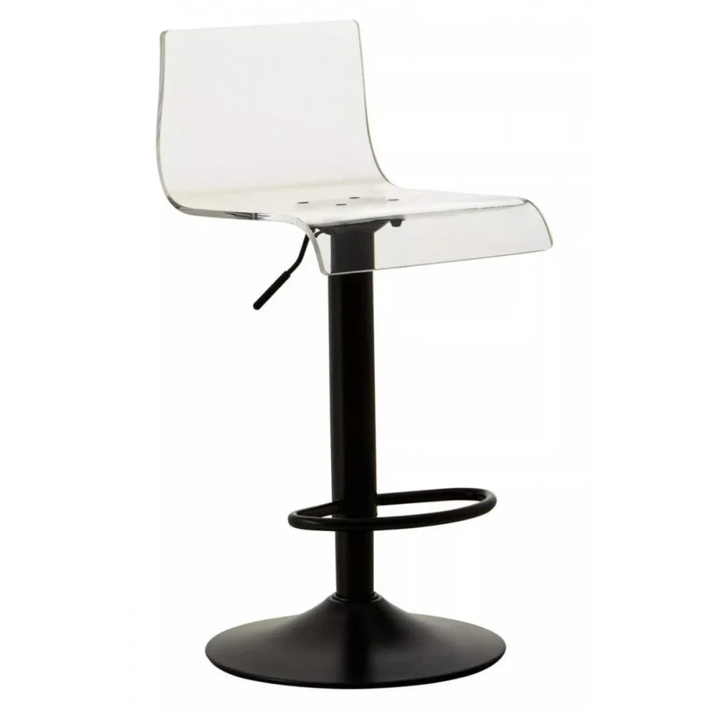 Elara Acrylic and Black Metal Bar Stool