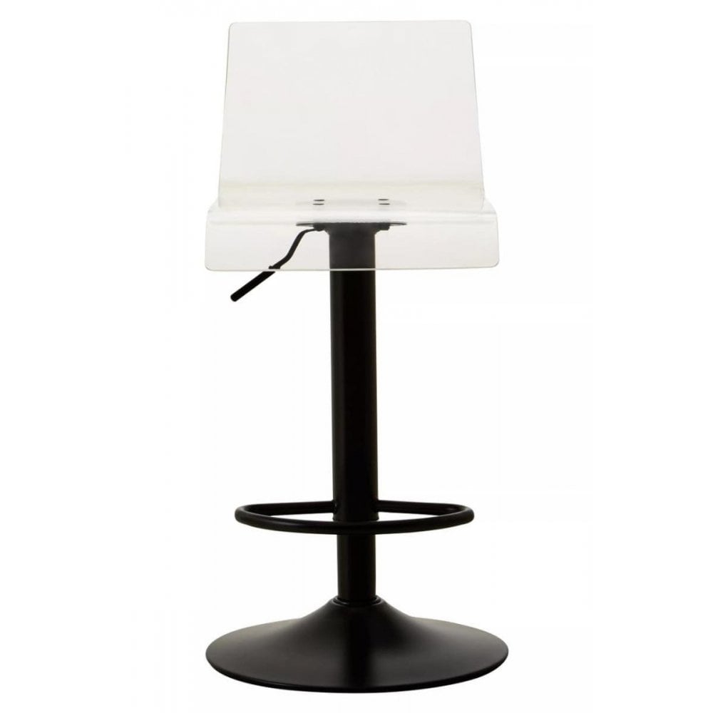 Elara Acrylic and Black Metal Bar Stool