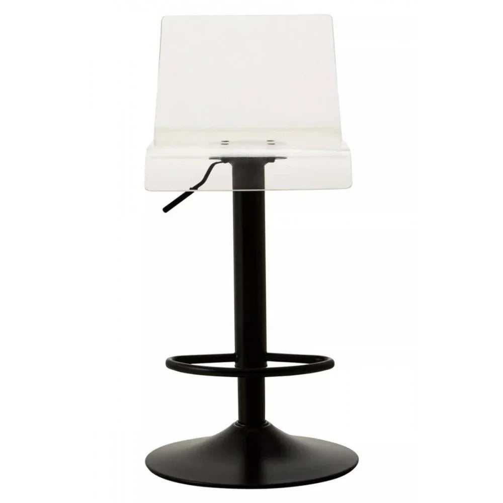 Elara Acrylic and Black Metal Bar Stool