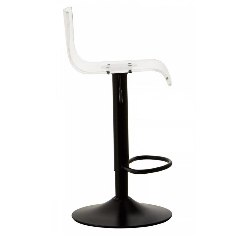 Elara Acrylic and Black Metal Bar Stool