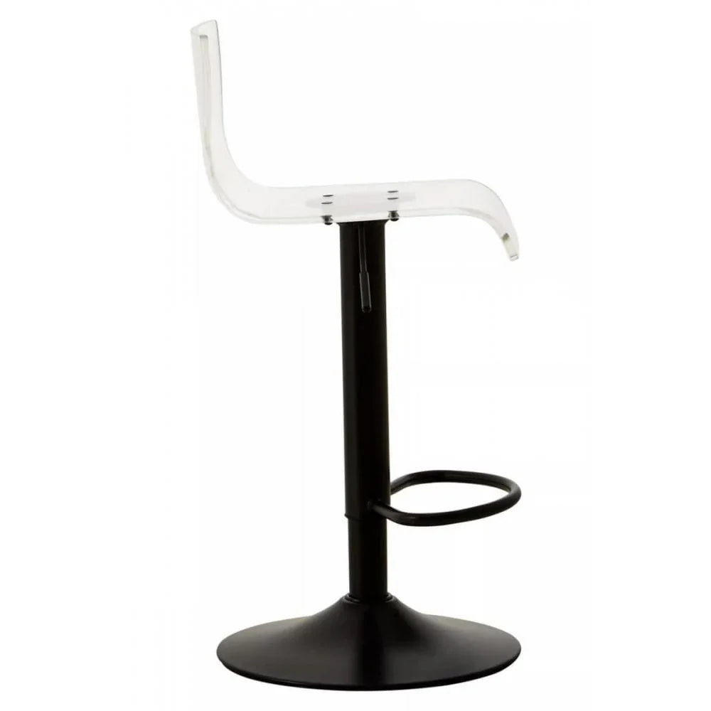 Elara Acrylic and Black Metal Bar Stool