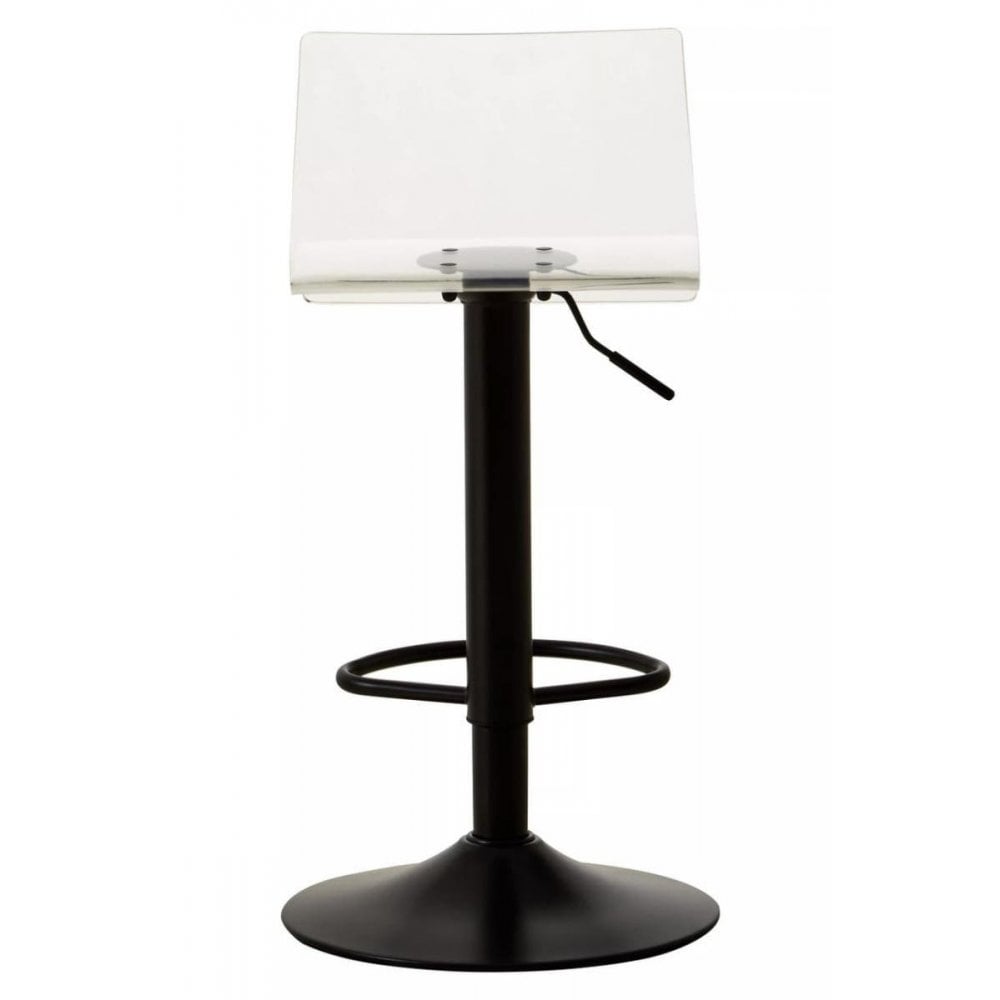 Elara Acrylic and Black Metal Bar Stool