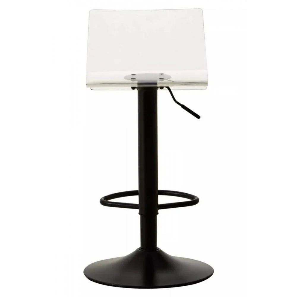 Elara Acrylic and Black Metal Bar Stool
