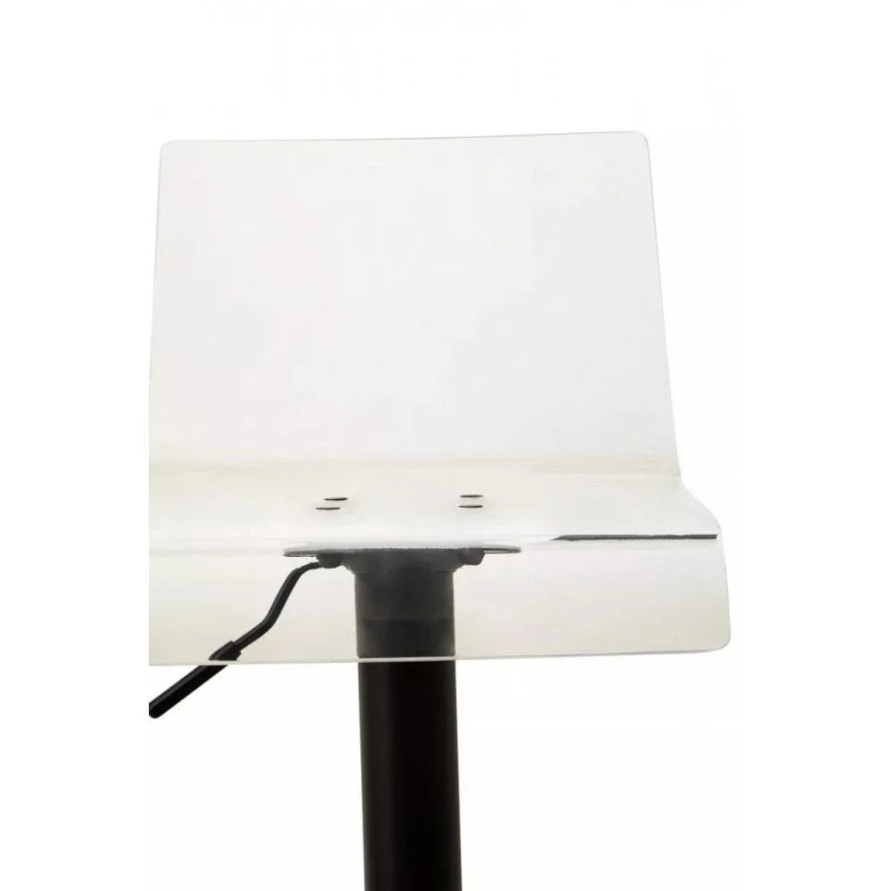 Elara Acrylic and Black Metal Bar Stool