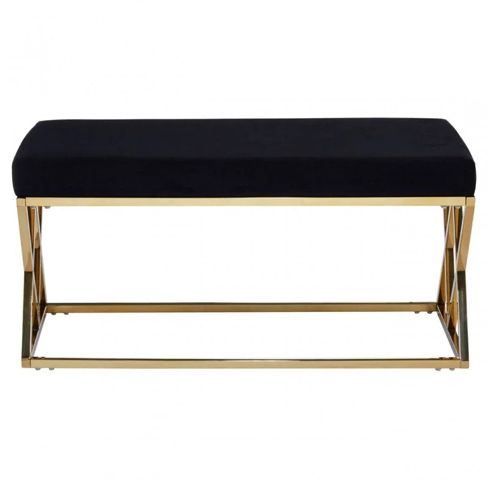 Inspire Black Gold Finish Cross Frame Bench