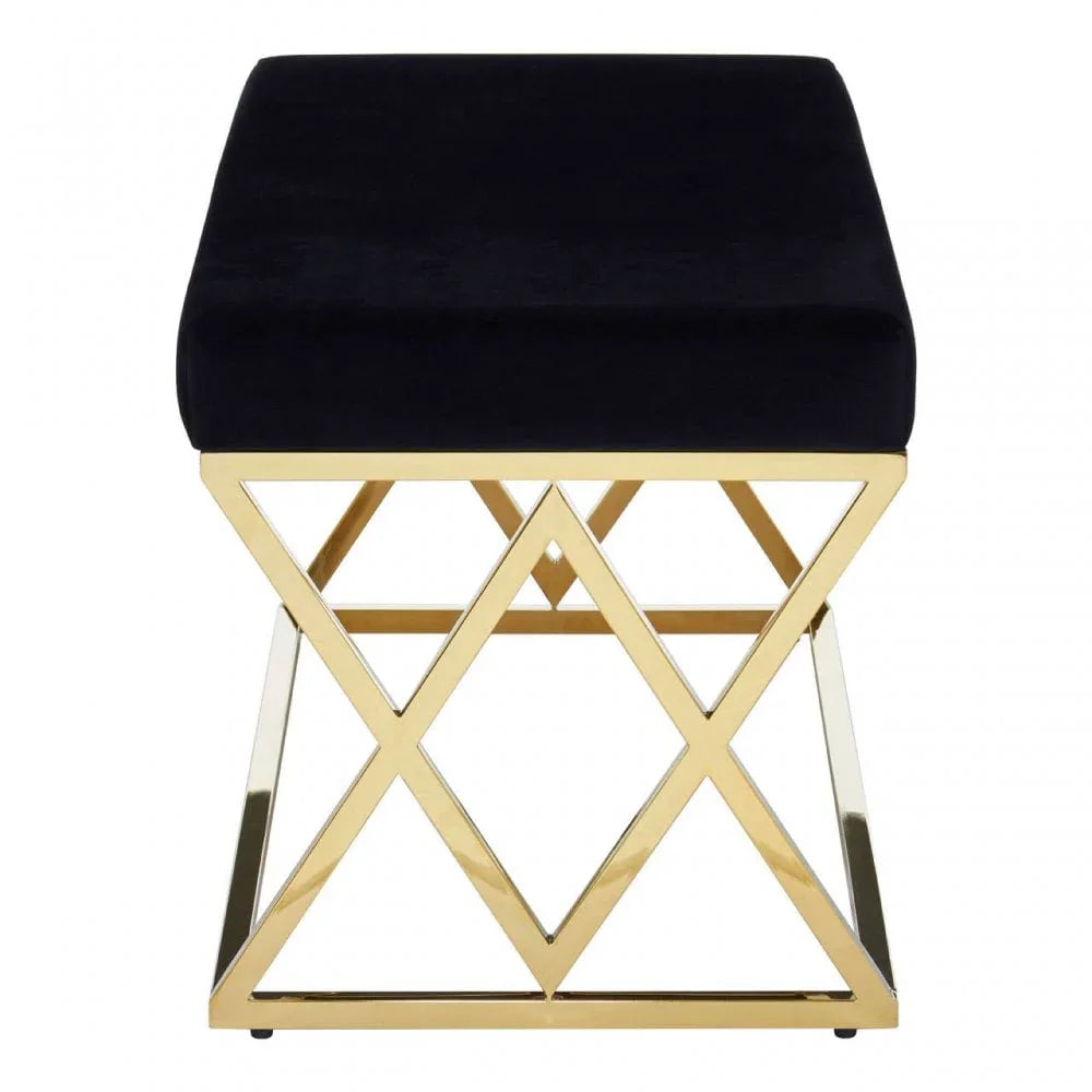 Inspire Black Gold Finish Cross Frame Bench