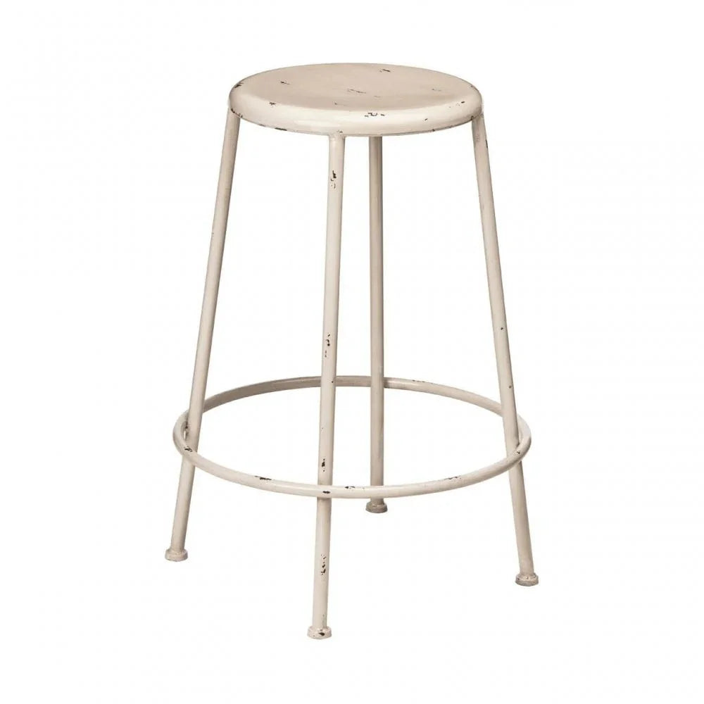 Craft Cream Metal Round Footrest Stool