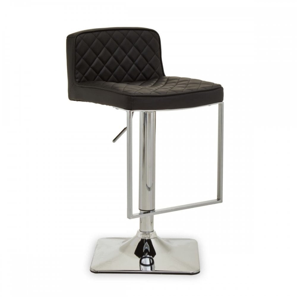 Elara Black And Chrome Bar Stool