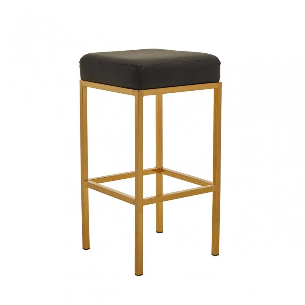 Elara Black Pu Bar Stool