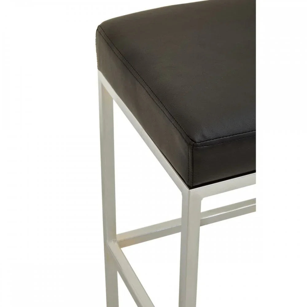 Elara Black Pu Bar Stool