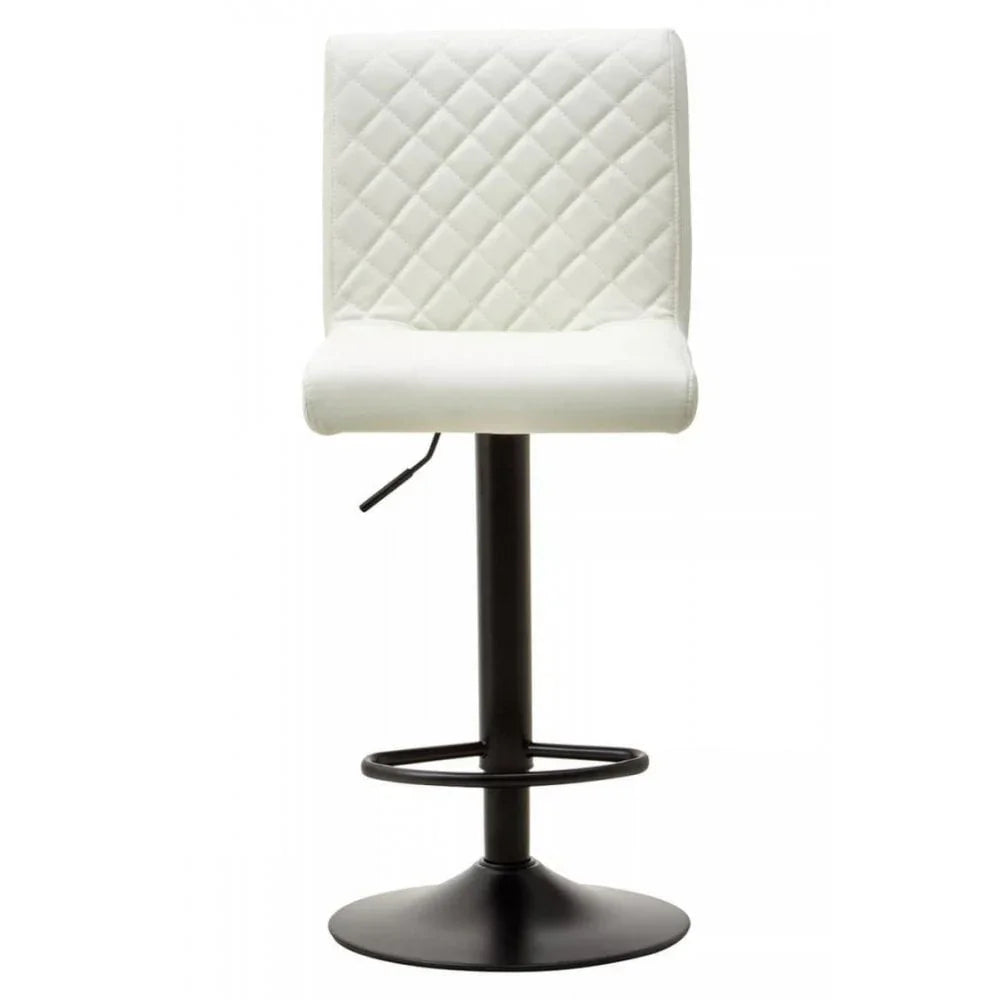 Elara High Back White Leather Effect Bar Chair
