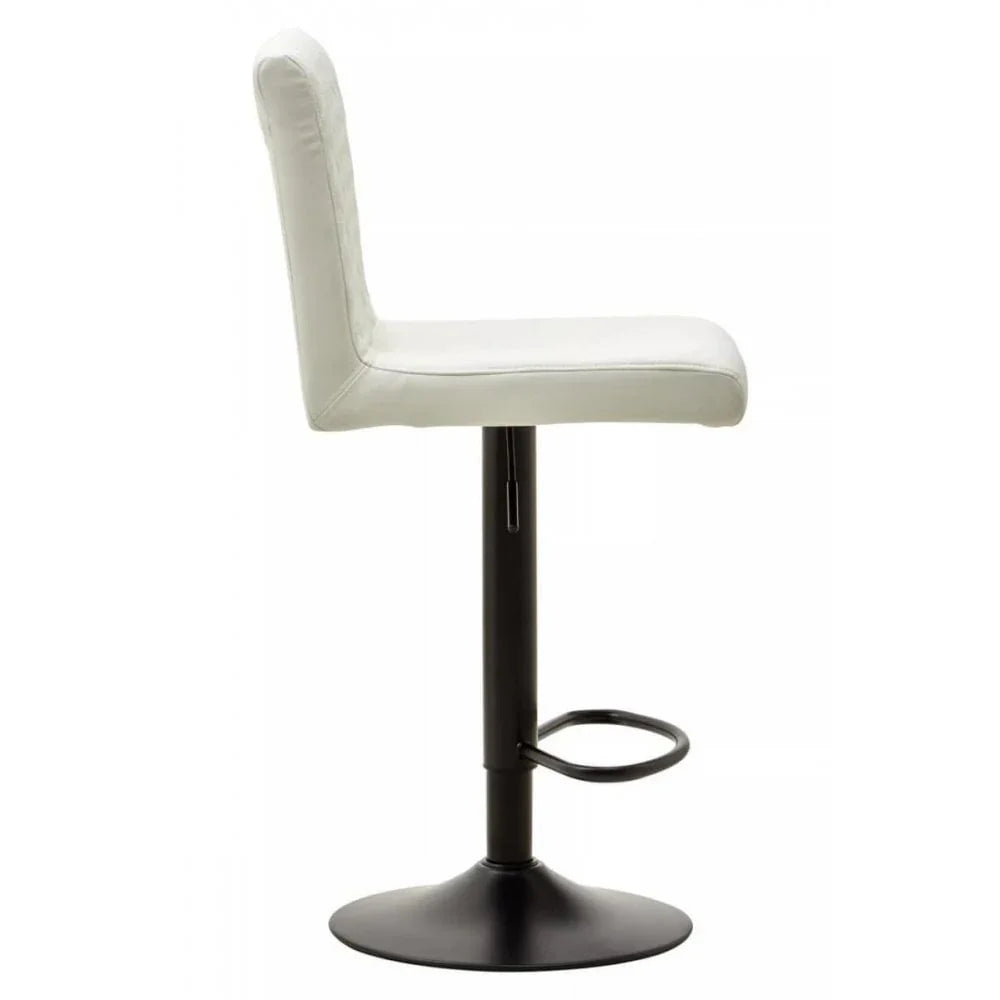 Elara High Back White Leather Effect Bar Chair