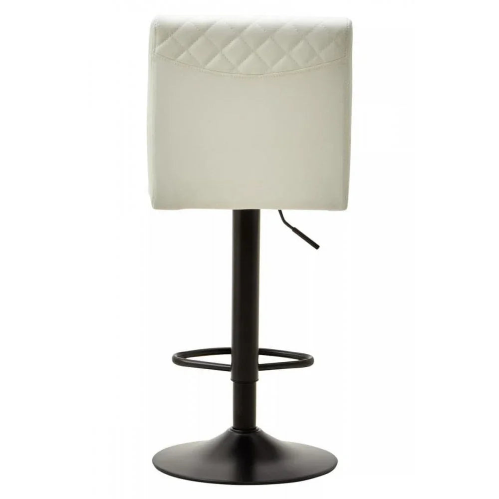 Elara High Back White Leather Effect Bar Chair