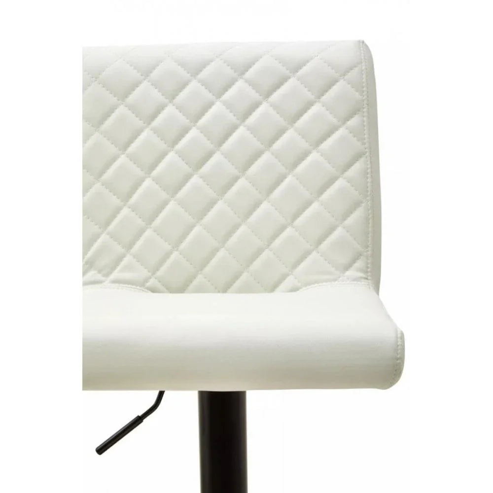 Elara High Back White Leather Effect Bar Chair