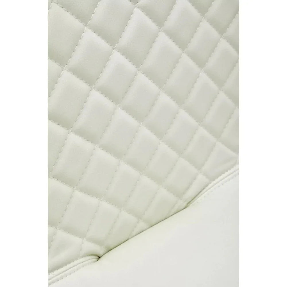 Elara High Back White Leather Effect Bar Chair