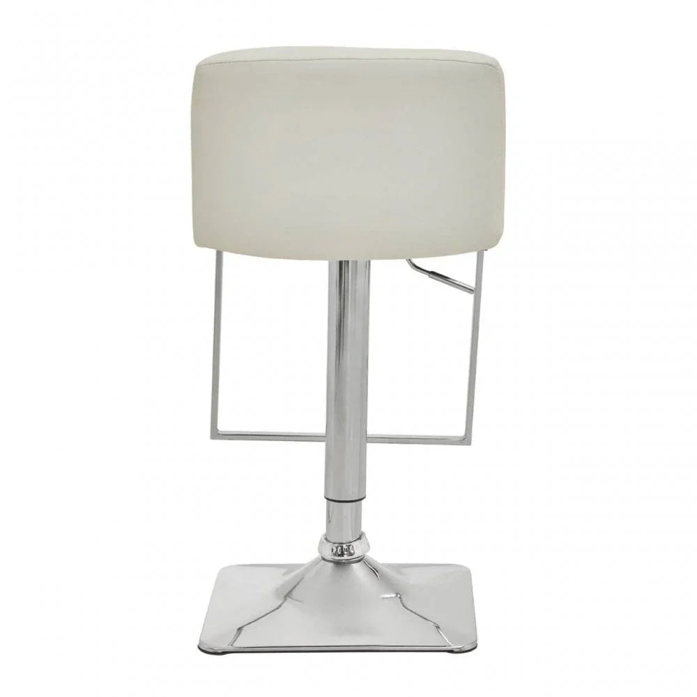 Elara White And Chrome Bar Stool