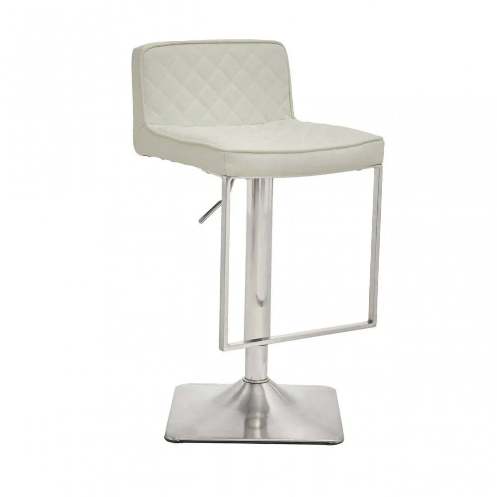 Elara White And Chrome Bar Stool