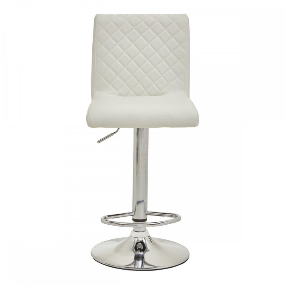 Elara White And Chrome Bar Stool