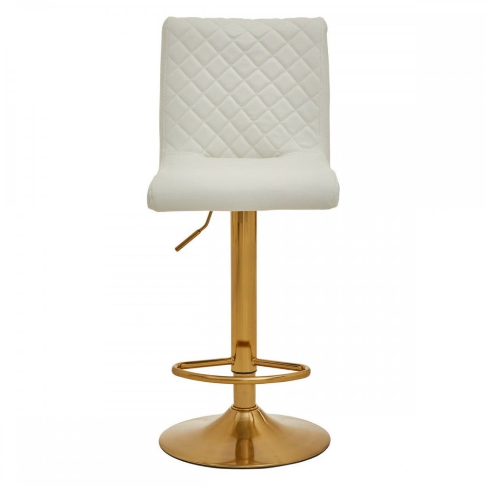 Elara White And Gold Bar Stool