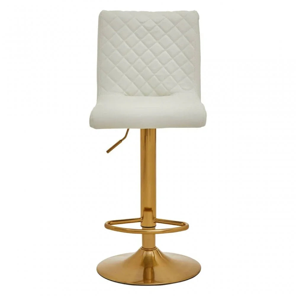 Elara White And Gold Bar Stool