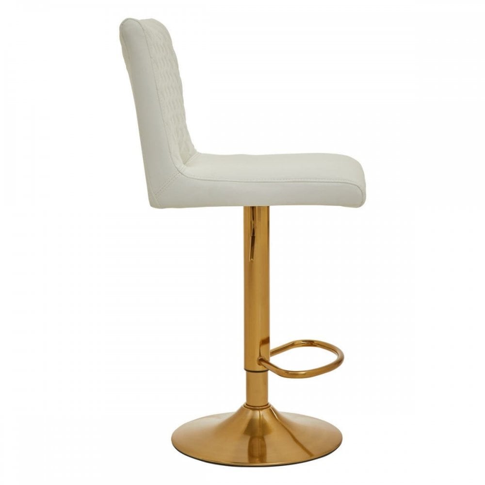 Elara White And Gold Bar Stool