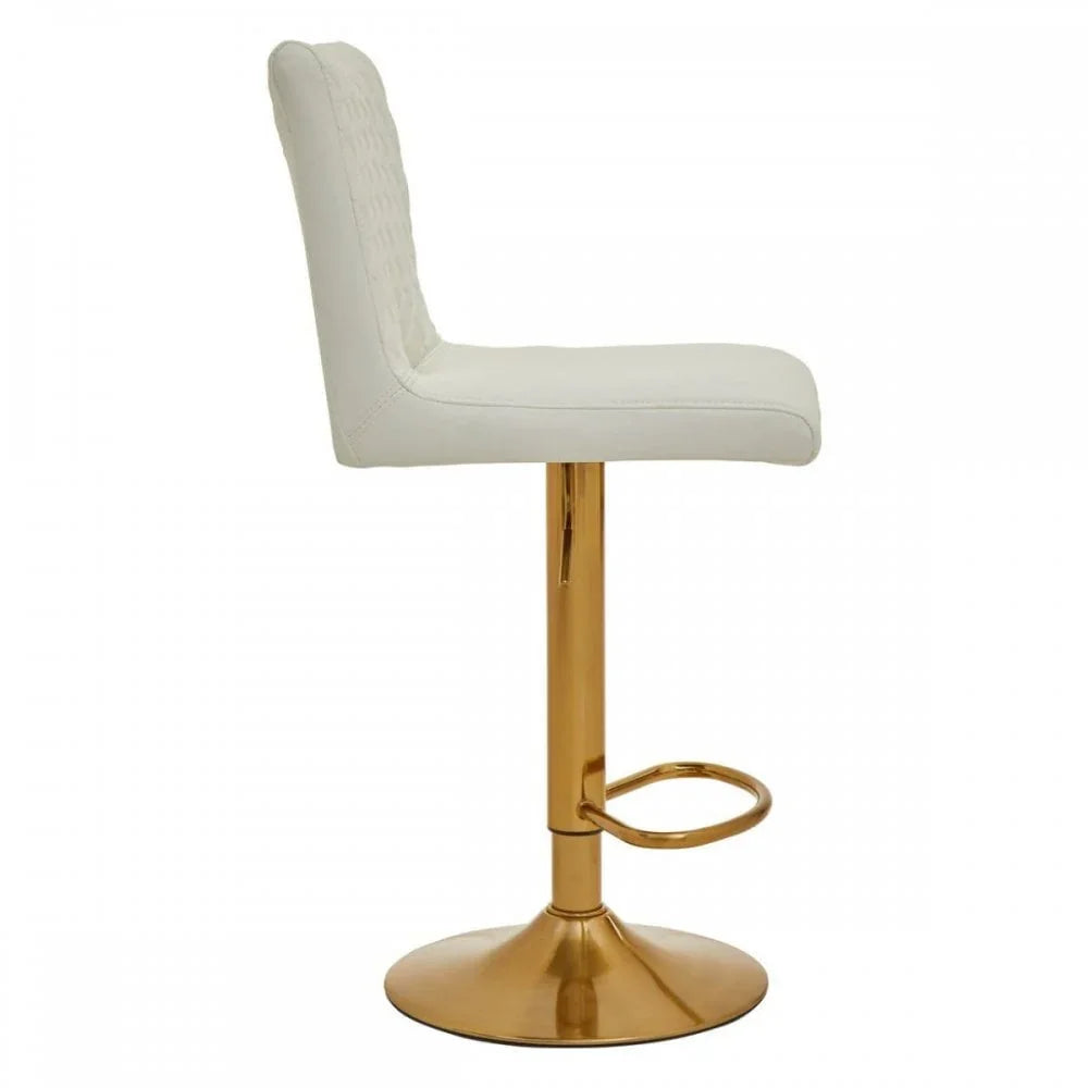 Elara White And Gold Bar Stool