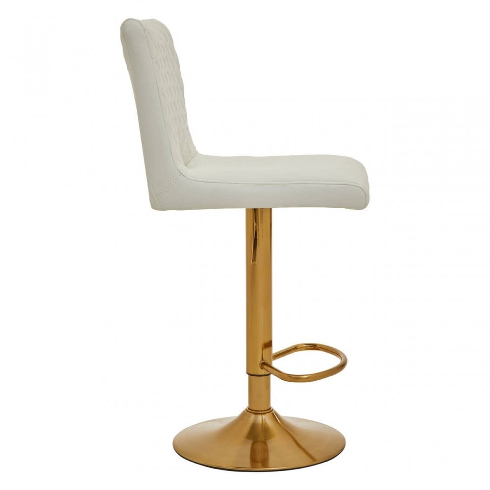 Elara White And Gold Bar Stool