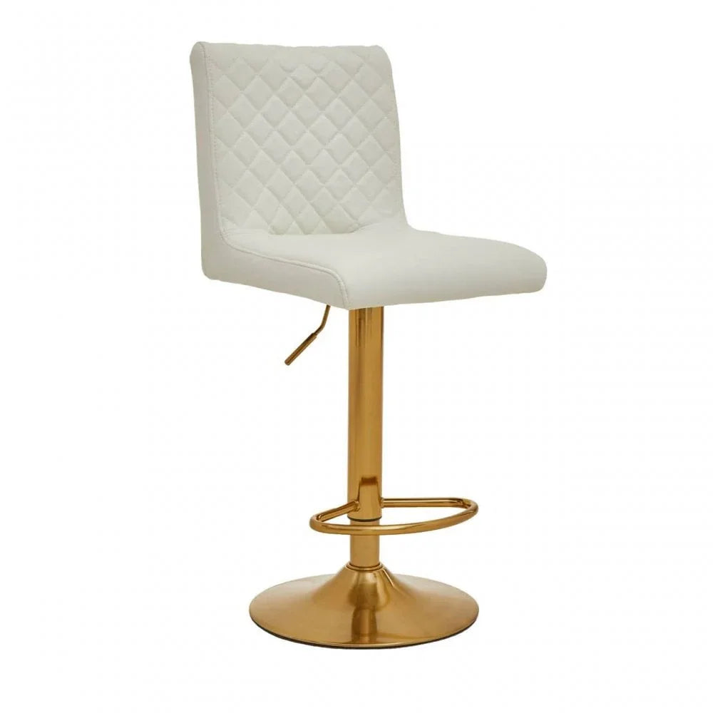 Elara White And Gold Bar Stool
