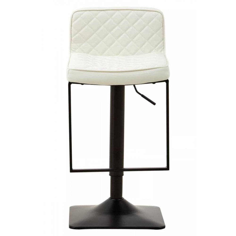 Elara White Leather Effect and Black Base Bar chair