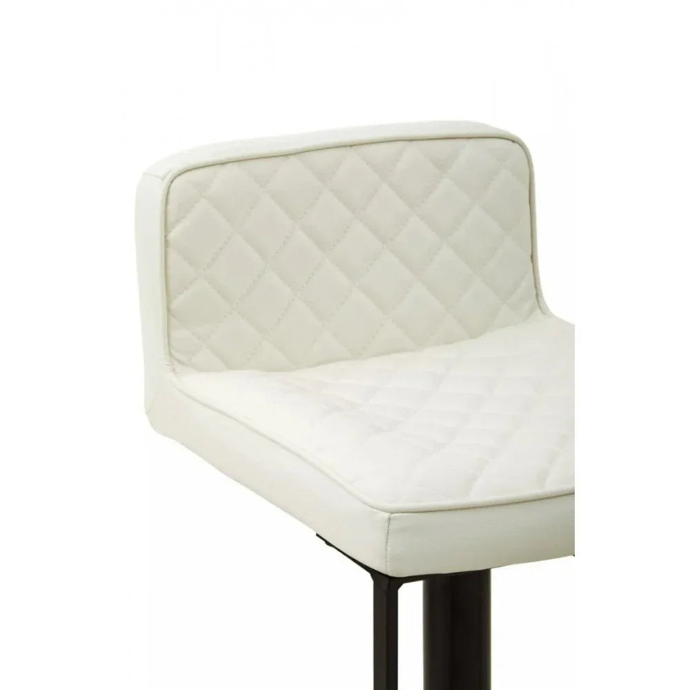 Elara White Leather Effect and Black Base Bar chair