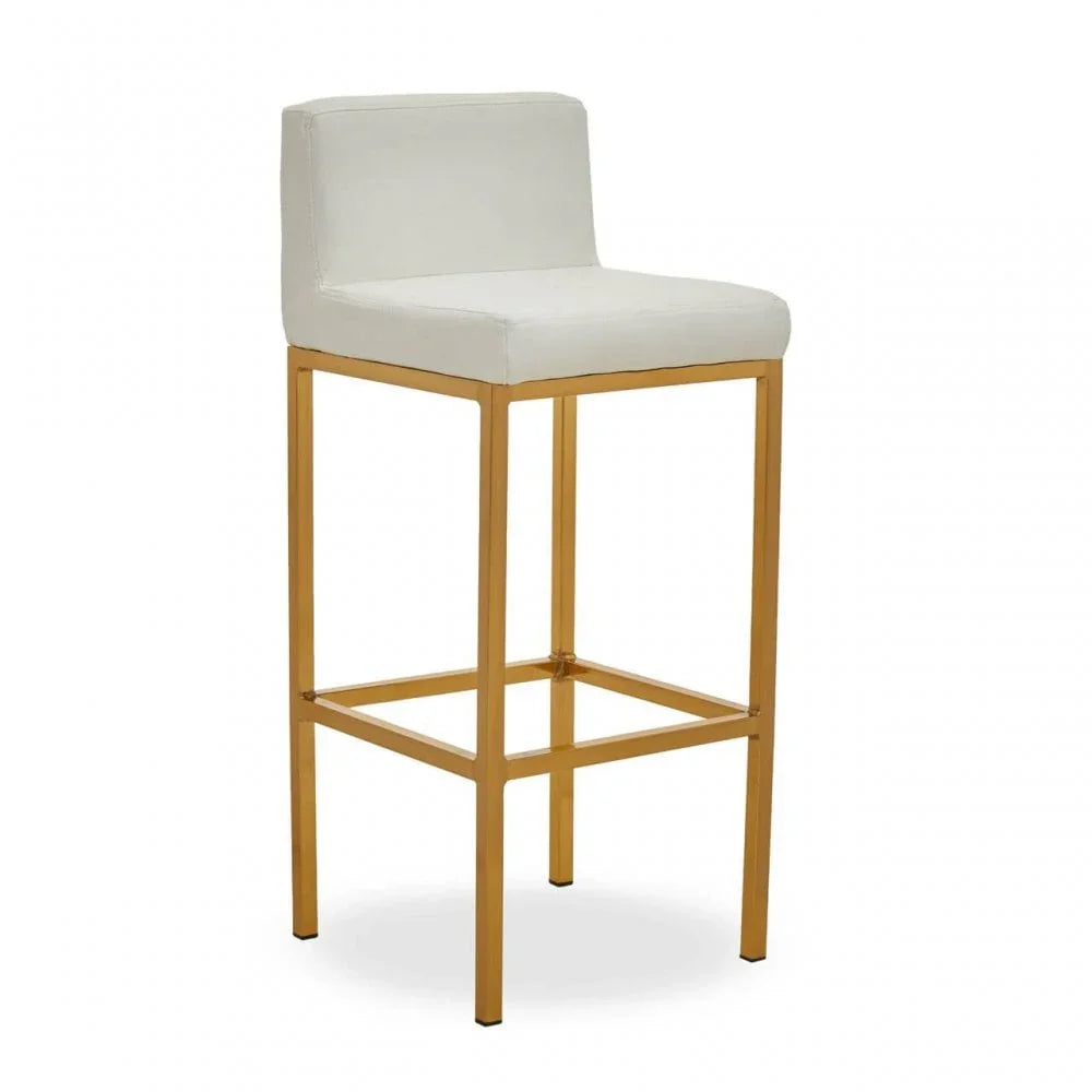Elara White Pu Bar Chair