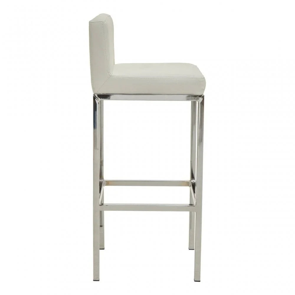 Elara White Pu Bar Chair