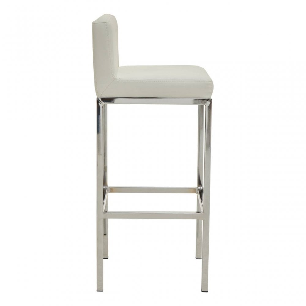 Elara White Pu Bar Chair