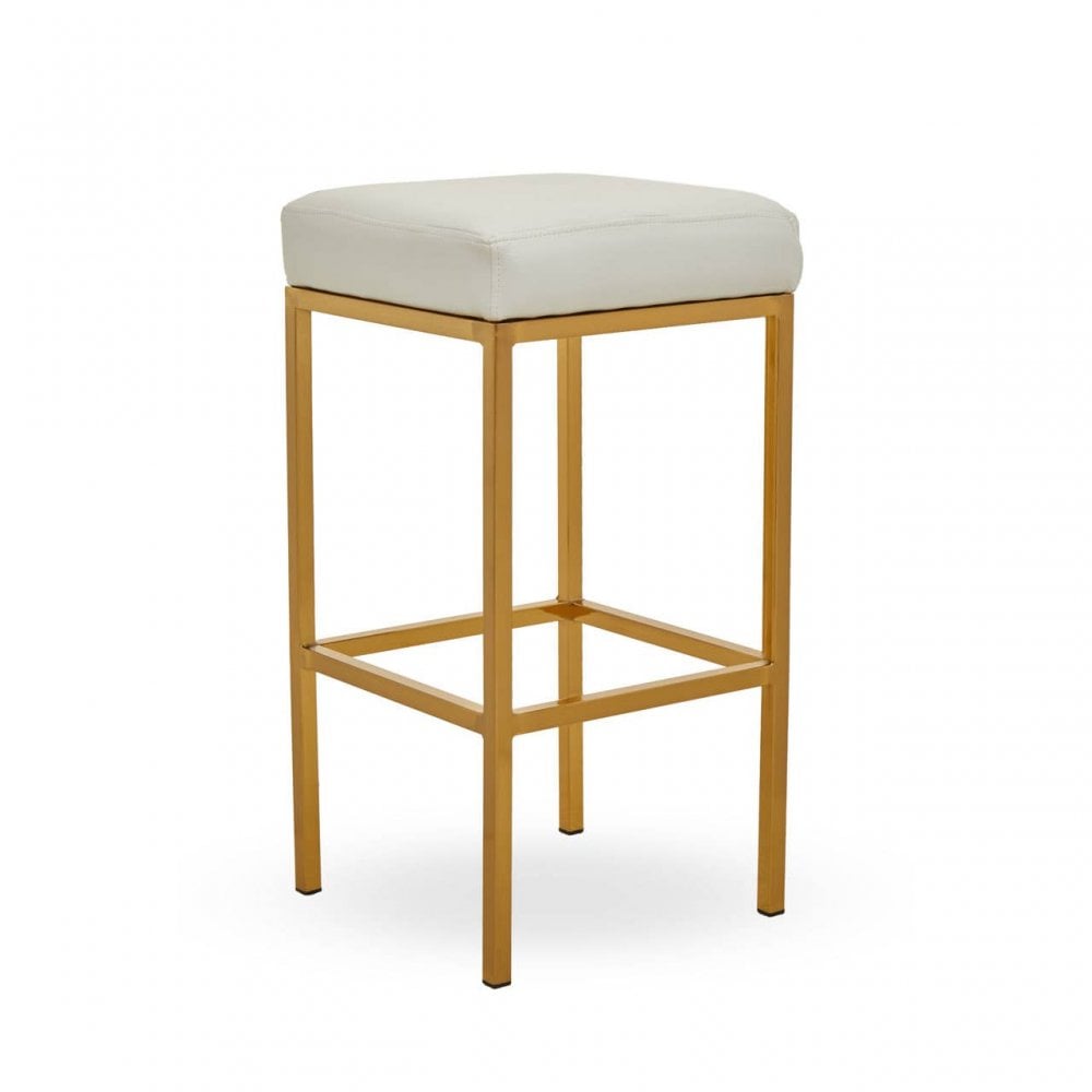 Elara White Pu Bar Stool