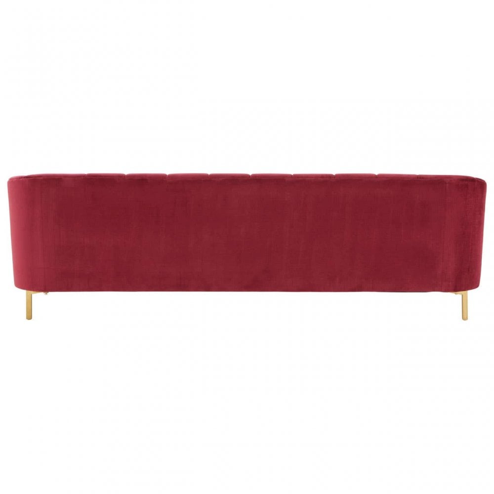 Vigna 3 Seat Wine Velvet Sofa