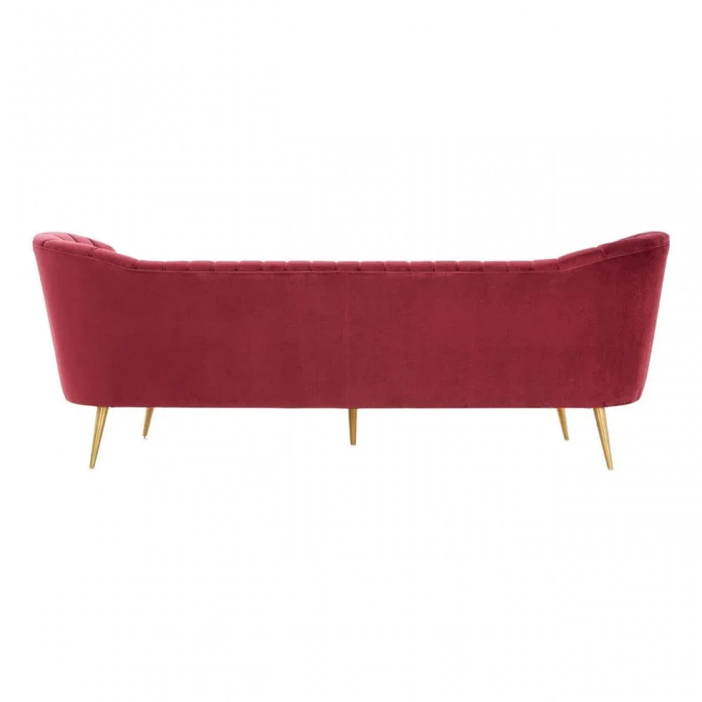 Baxter 3 Seat Wine Velvet Sofa