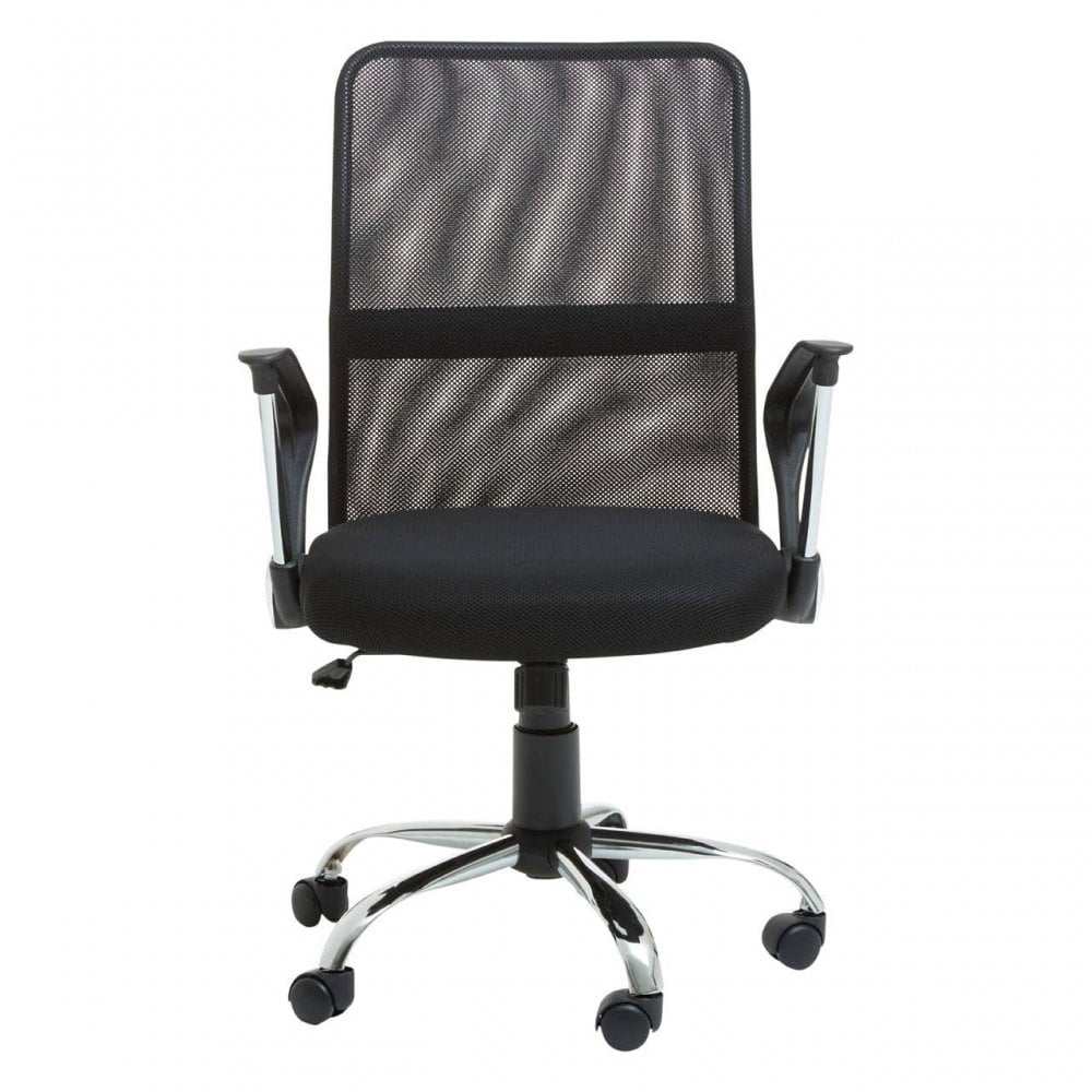 Orion Black Home Office Chair With Chrome Arms