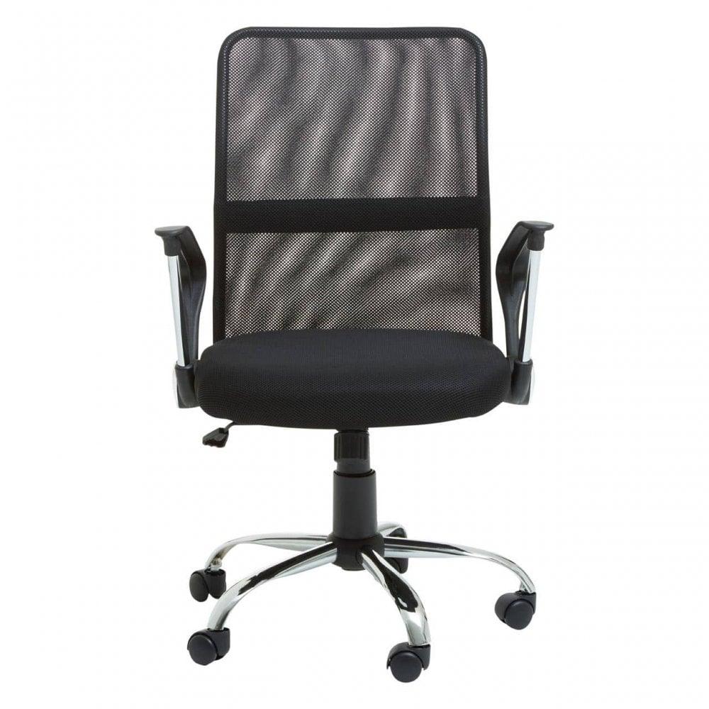 Orion Black Home Office Chair With Chrome Arms