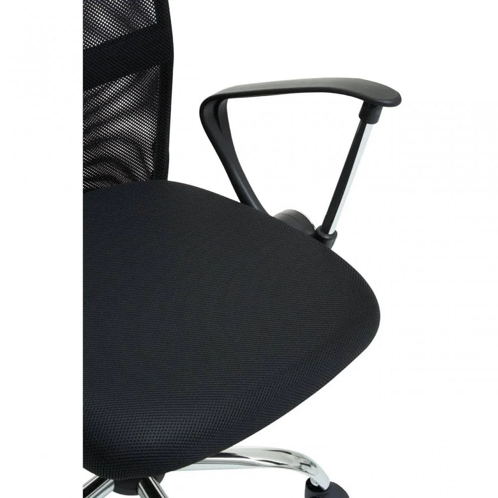 Orion Black Home Office Chair With Chrome Arms