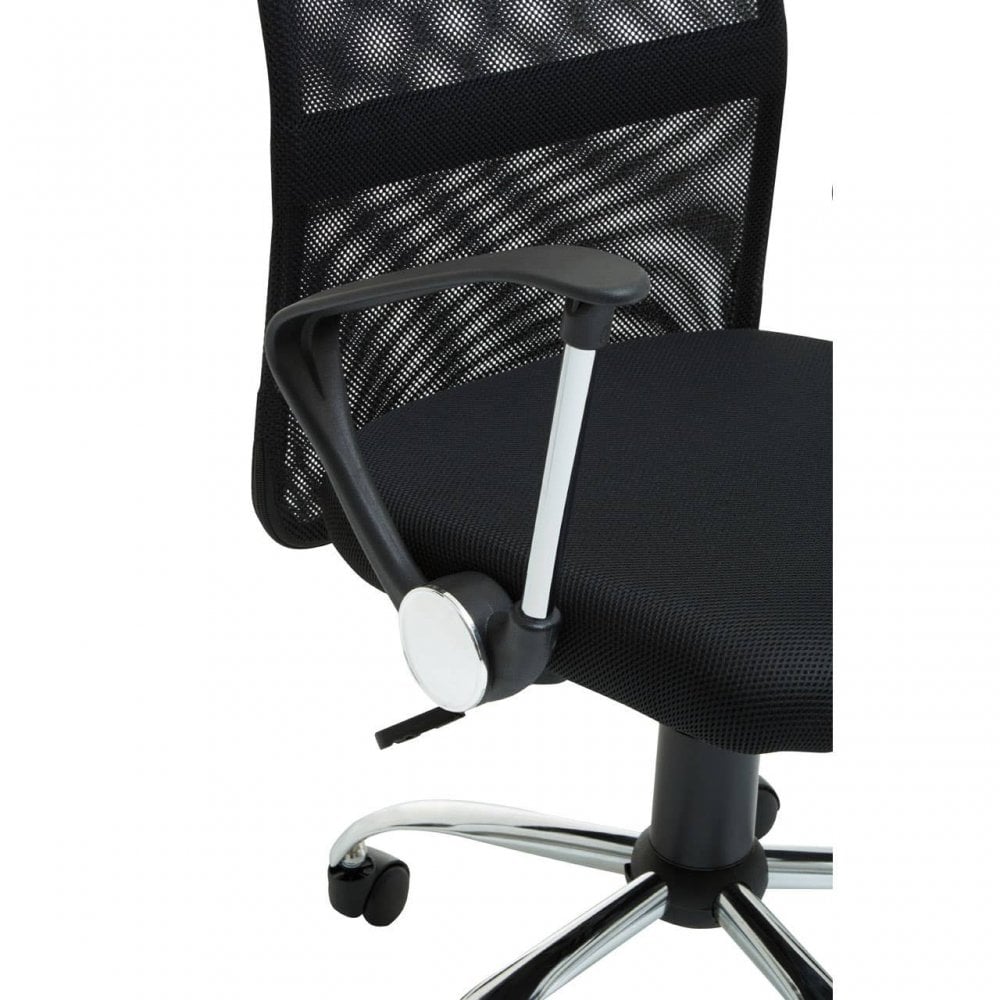 Orion Black Home Office Chair With Chrome Arms